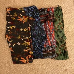 4 Colorful Patterned Leggings Bundle Set